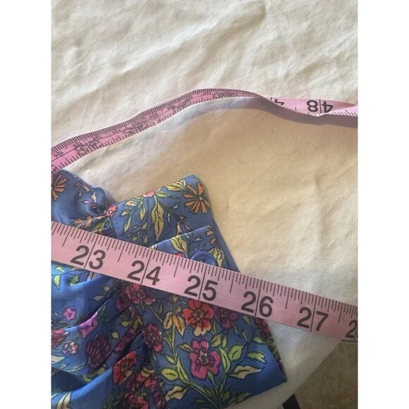 Olivaceous Womens Blouse Sz Small Satin Floral Button down Blue Spring Summer - Picture 14 of 16